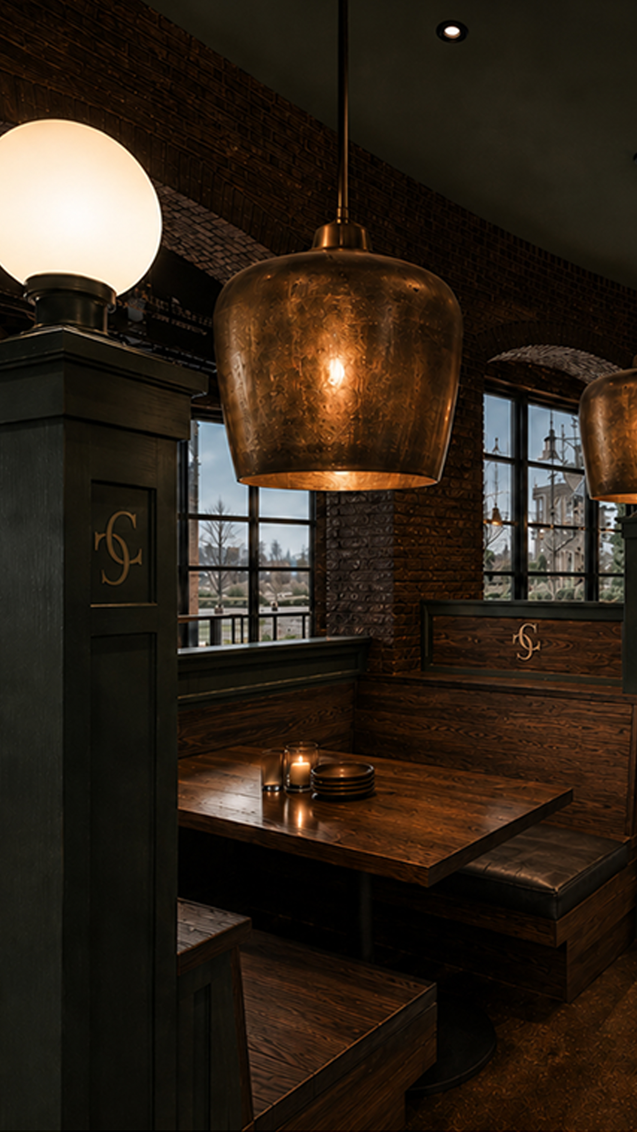 Cozy wooden booth at The Clydesdale.