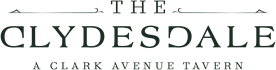 The Clydesdale A Clark Avenue Taven green stacked text logo.