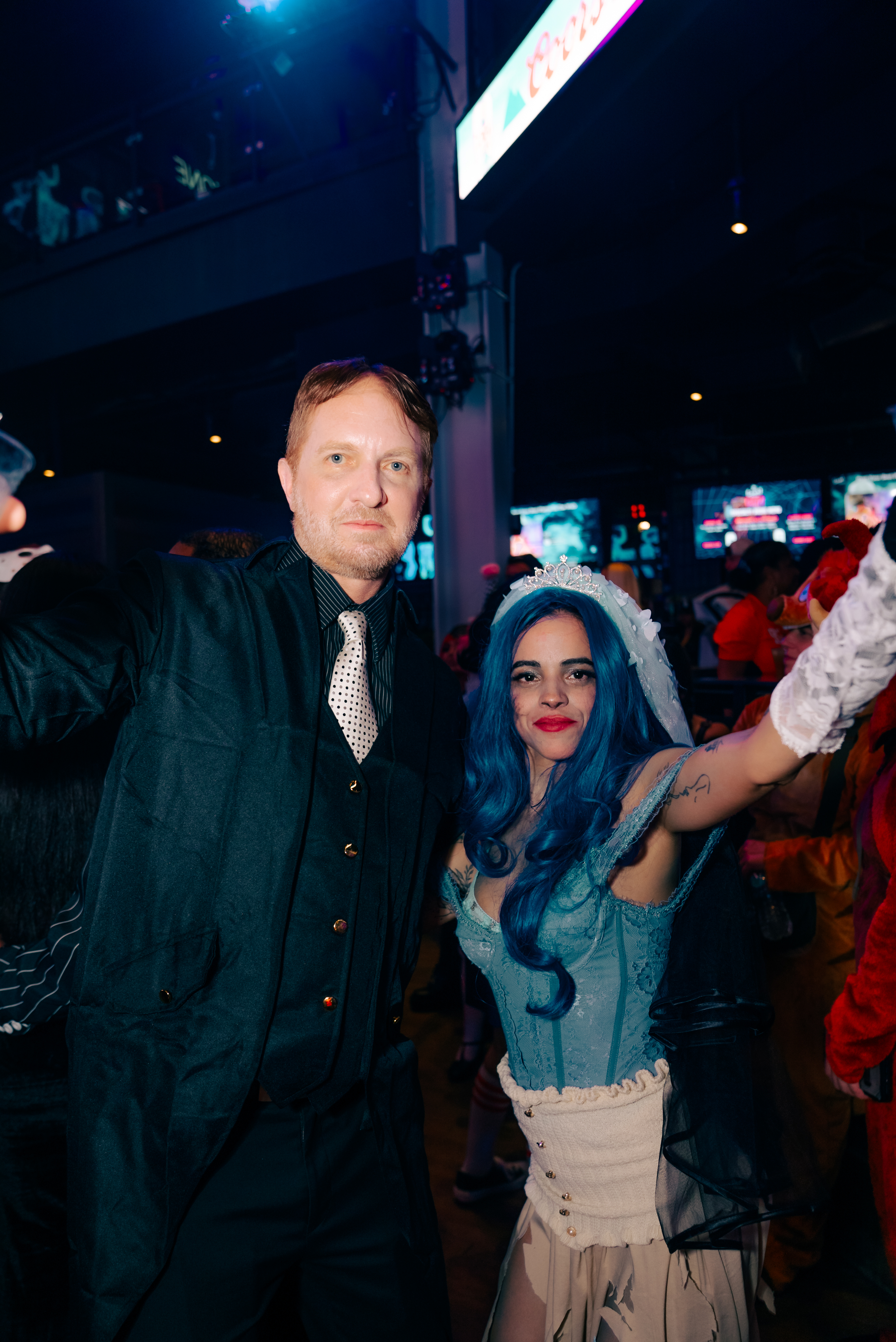 guests in halloween costumes