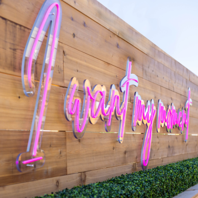 AVA Rooftop 'I want my moment' sign.