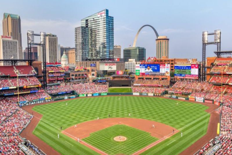 One Cardinal Way gives a panoramic view from home plate as the St. Louis Cardinals play at Busch Stadium!
