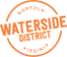 Waterside District circular orange text logo