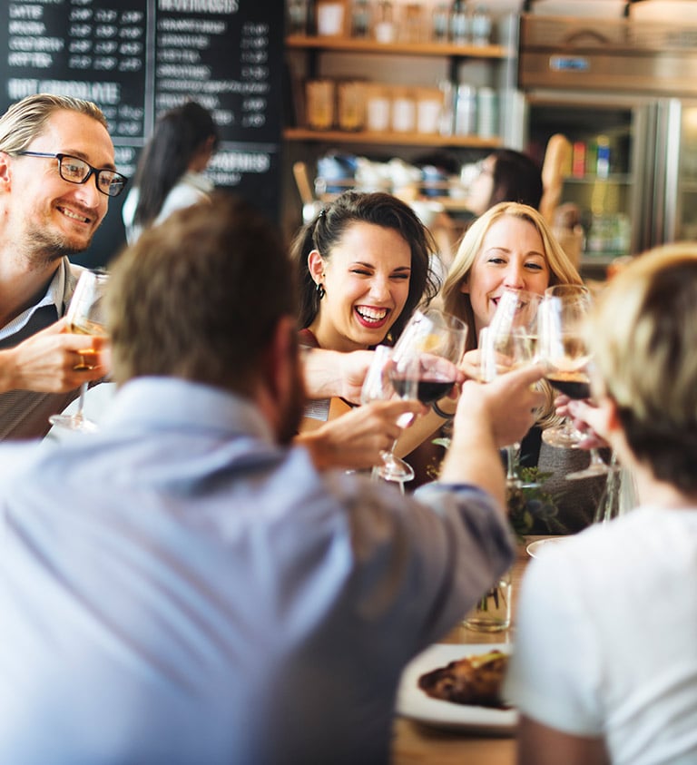 Friends drinking wine