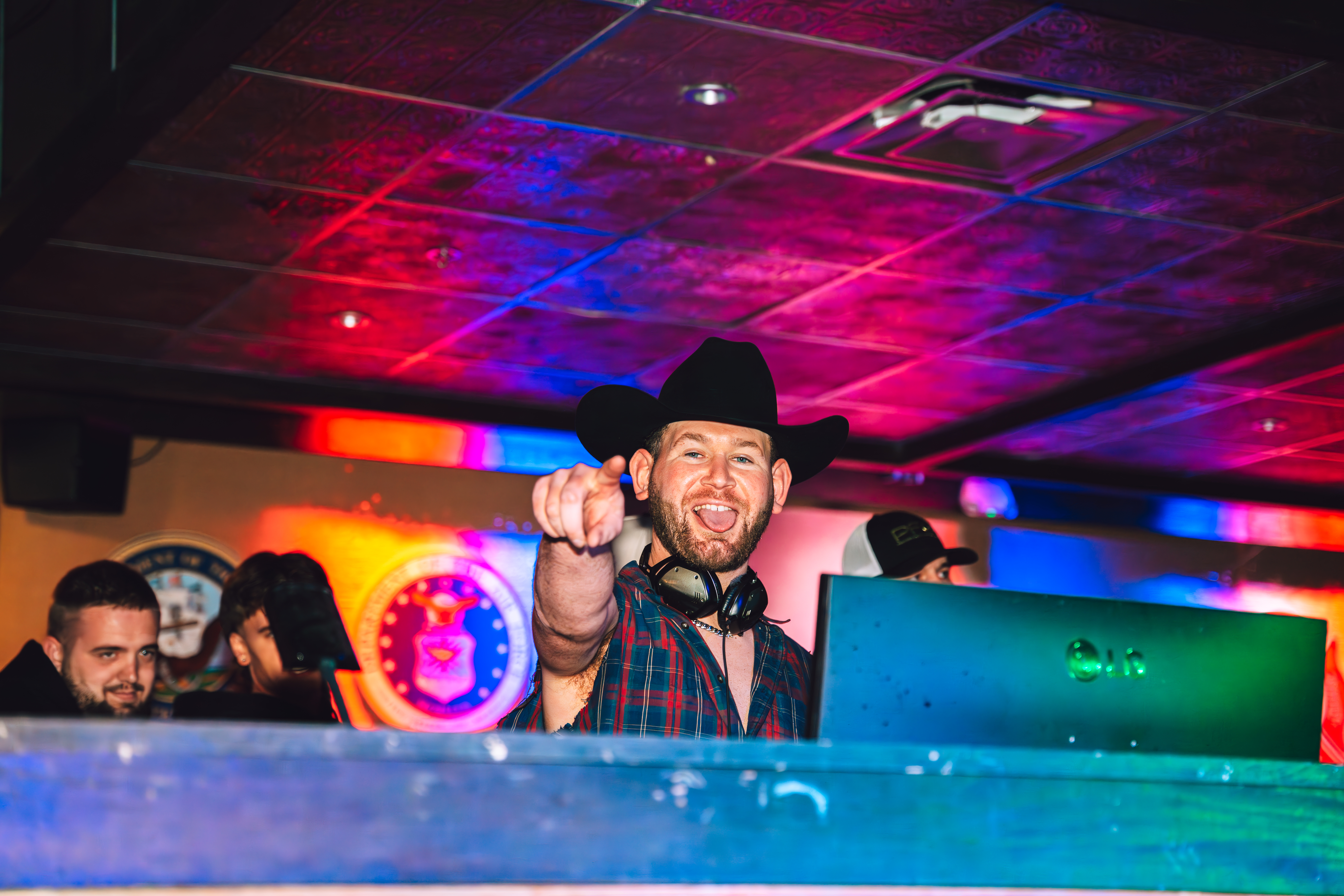 Brandon holder dj'ing at PBR Cowboy Bar