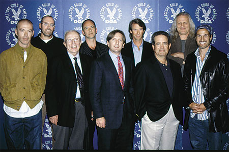 DGA Commercial Award nominees Simon Cole, Baker Smith, DGA (Past) President Jack Shea, nominee Adam Cameron, AICP's Matt Miller, director Michael Bay, DGA National Executive Director Jay D. Roth, nominees Joe Pytka and Craig Gillespie.