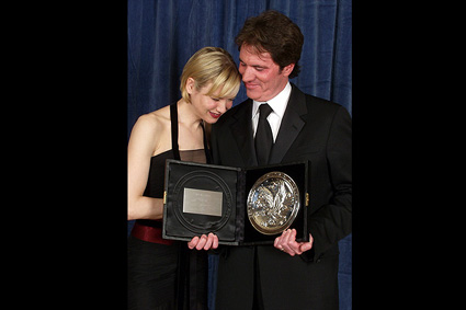 Marshall and Zellweger backstage.