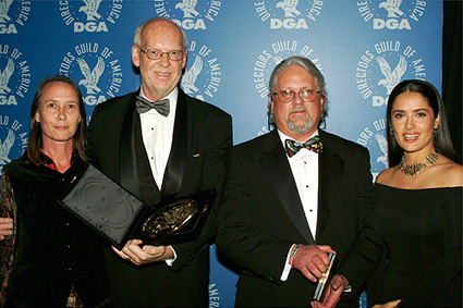 Mick Jackson with his "Live From Baghdad" Directorial Team.
