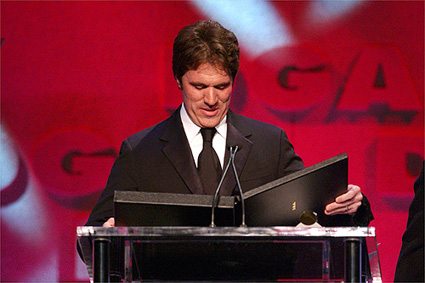 Marshall gets a first look at his DGA Award.