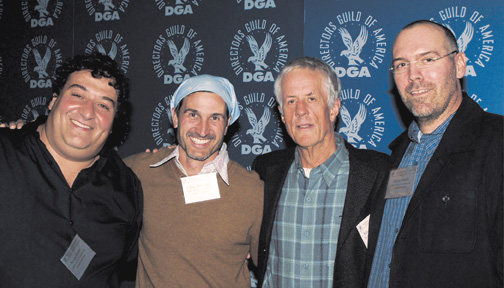 Commercial Nominees Noam Murro, Craig Gillespie, moderator Michael Apted and Nominee Baker Smith at the DGA Commercial Nominees symposium.