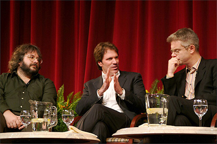 Rob Marshall makes a point as Jackson and Daldry look on.