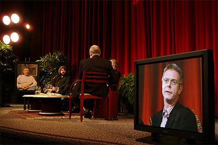 The audience view is augmented by video assist.