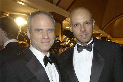 Documentary nominees Nathaniel Kahn (My Architect) and Jose Padilha (Bus 174).
