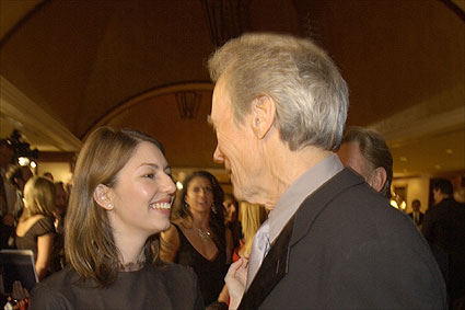Coppola and Eastwood wish each other good luck before the ceremonies.