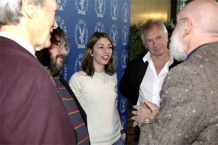 Moderator Jeremy Kagan gives the nominees a final prep.