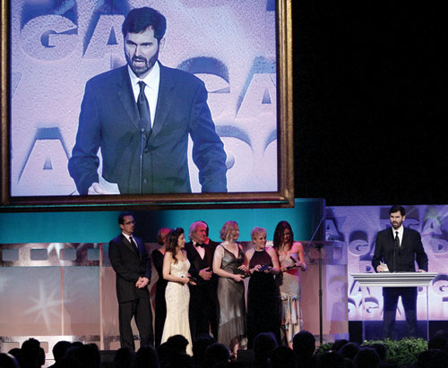 Owen Renfroe and team accept the Daytime Serials Award.