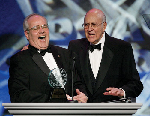 Schaffner Award recipient Don Jacobs can't resist Reiner’s humor.