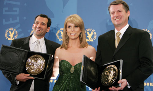 Tony Croll, presenter Cheryl Hines and J. Rupert Thompson.