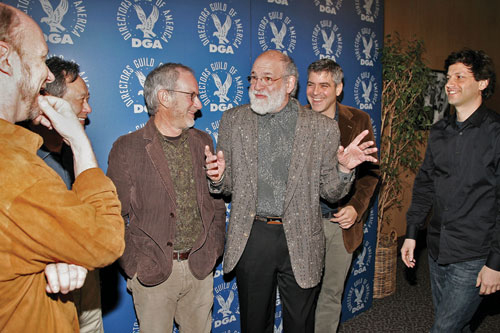 Moderator Kagan prepares the nominees in the final moments before they take the stage for the annual Meet the Nominees: Feature Film Symposium.