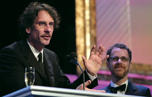 Joel delivers his half of the acceptance speech.