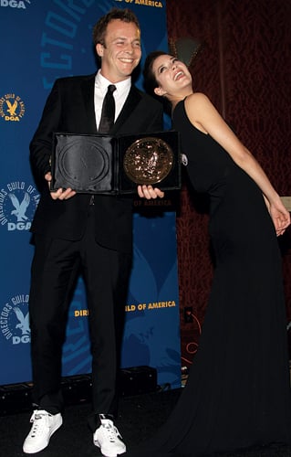 Asger Leth with presenter Marion Cotillard.