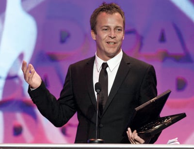 Asger Leth gives his acceptance speech for the DGA Documentary Award.