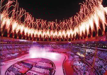  The Big Picture: Coordinating director Bucky Gunts used 55 cameras to capture the opening night ceremony. photo by Clive Rose/Getty Images Sport.