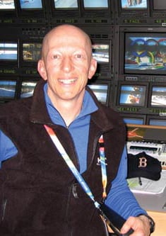  Scrambling: Andy Rosenberg, in the control truck in Torino, directed this sequence (left) from Bode Miller's disappointing fifth place finish in the downhill. | Miller sequence courtesy of NBC Olympics/www.NBCOlympics.com 