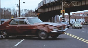 STREETWISE: Shots from the 15-minute sequence of Gene Hackman trying to catch the subday in Brooklyn in director William Friedkin's The French Connection (1971). - screen pulls © Twentieth Century Fox Film Corp. - click link for IMDB info. - click image for next photo in the series