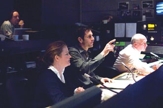 AKE ONE: Director and Executive Producer Frank Valentini (pointing) assisted by Associate Director Mary Ryan. - Photo: Steve Fenn/ABC