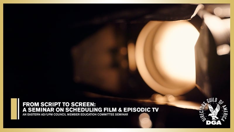FULL VIDEO: (3:42:22): On May 3, the Eastern AD/UPM Council Member Education Committee sought to demystify the seemingly Herculean task of figuring out the intricacies involved in getting everyone together to make a production during From Script to Screen: A Seminar on Scheduling Film & Episodic TV. The online event was led by 1st AD Louis J. Guerra and moderated by UPM Tom Whelan. Following an introduction from Member Education Committee Co-Chairs Michael Reichman and Ellen Athena Catsikeas, the program included a discussion of the theory behind scheduling; an interactive session on balancing priorities to put together a schedule that works; and a review of a finished schedule and discussion on how that result was achieved.
