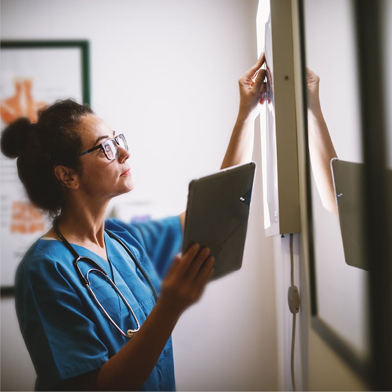 Health professional to illustrate healthcare transactions
