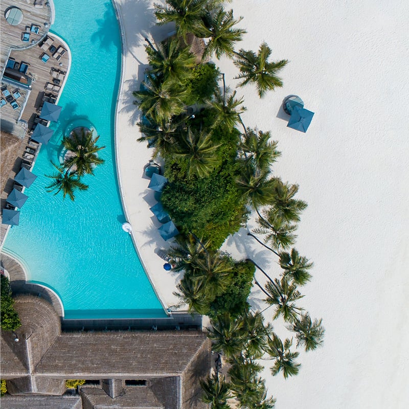 Swimming pool from above for hospitality and leisure