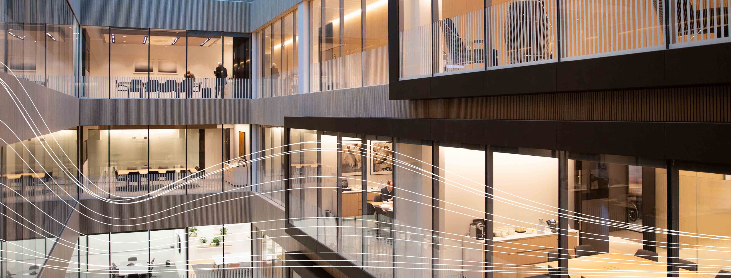 Atrium of office building