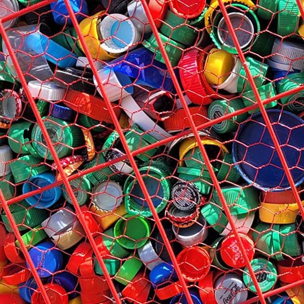 plastic bottle caps square