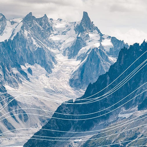 Snow capped mountains