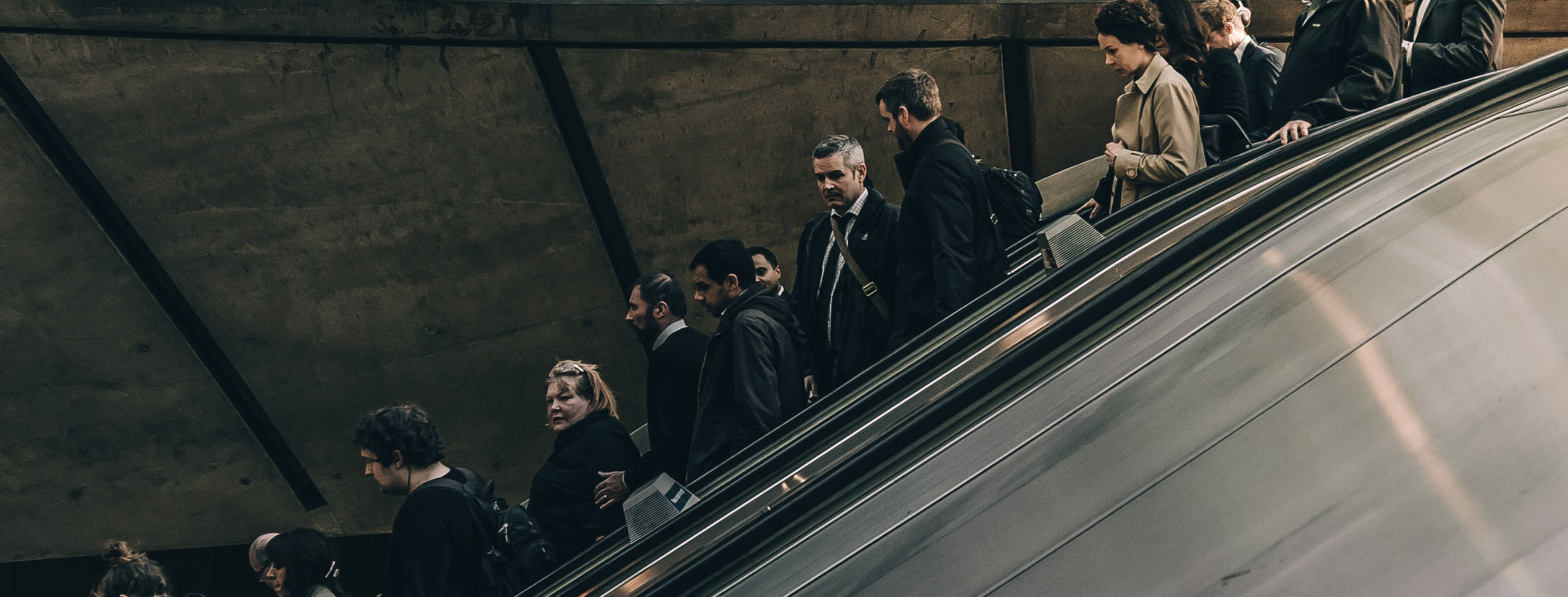 People on escalator