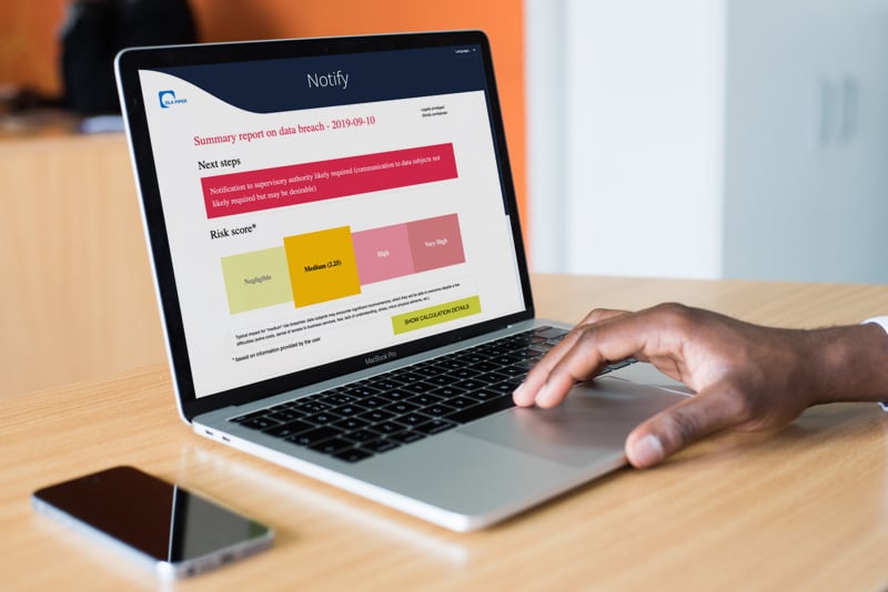 Laptop running NOTIFY