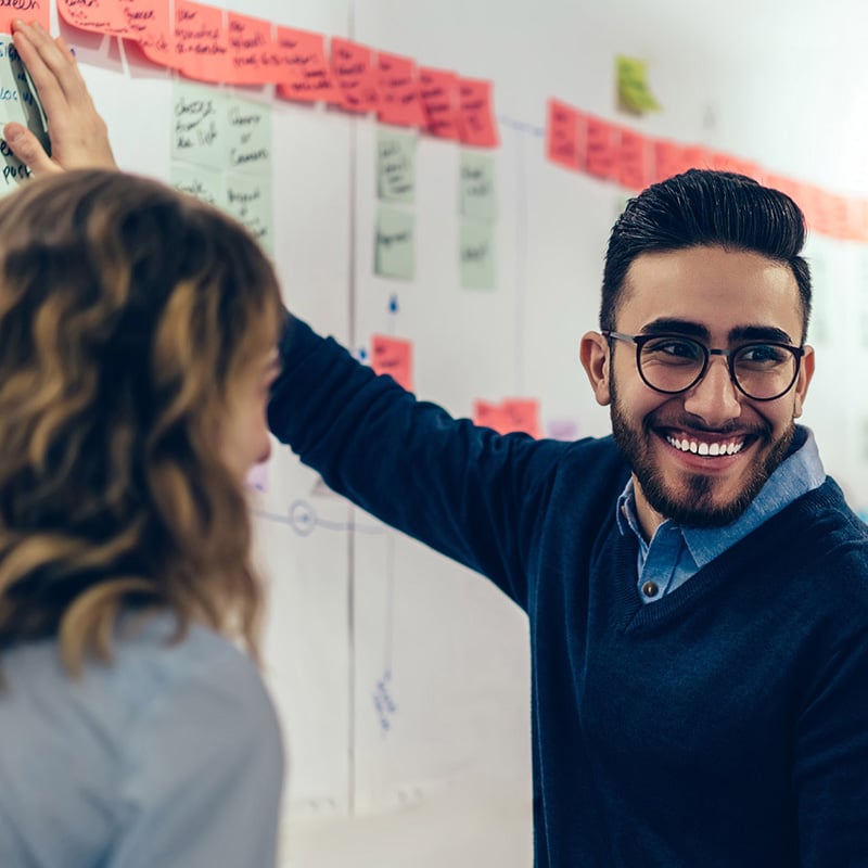 employees in a meeting