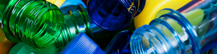 Multicolored water bottles
