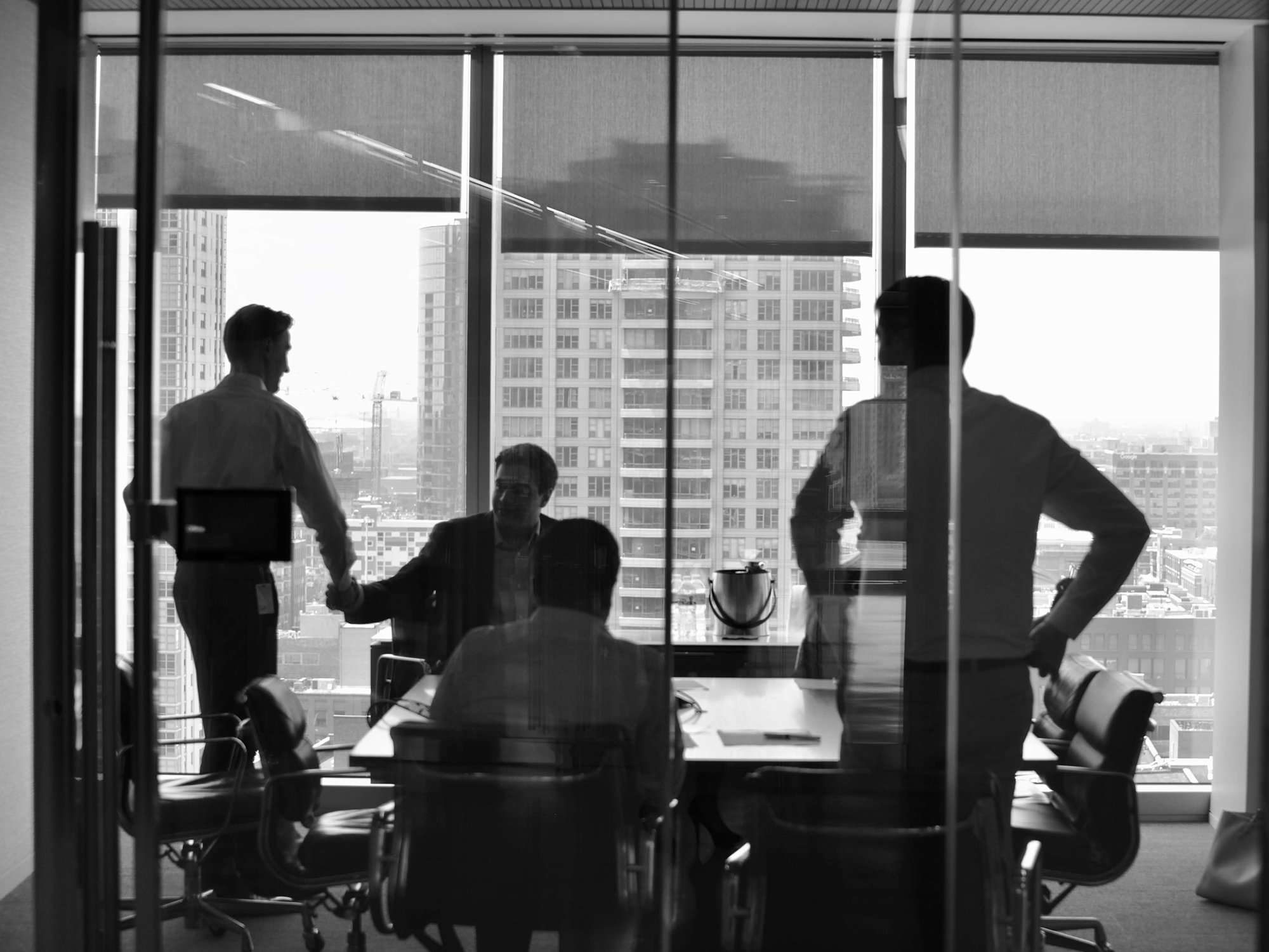 Summer associates meeting in conference room