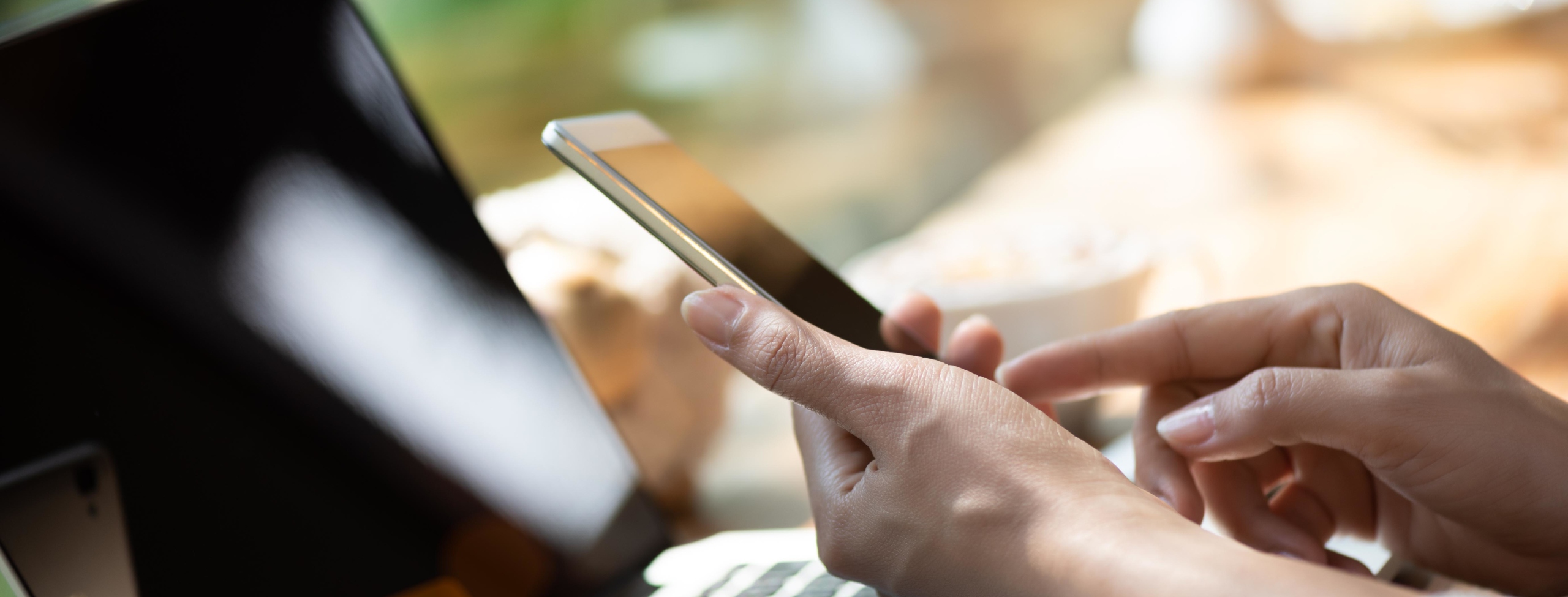 Woman holding a cell phone