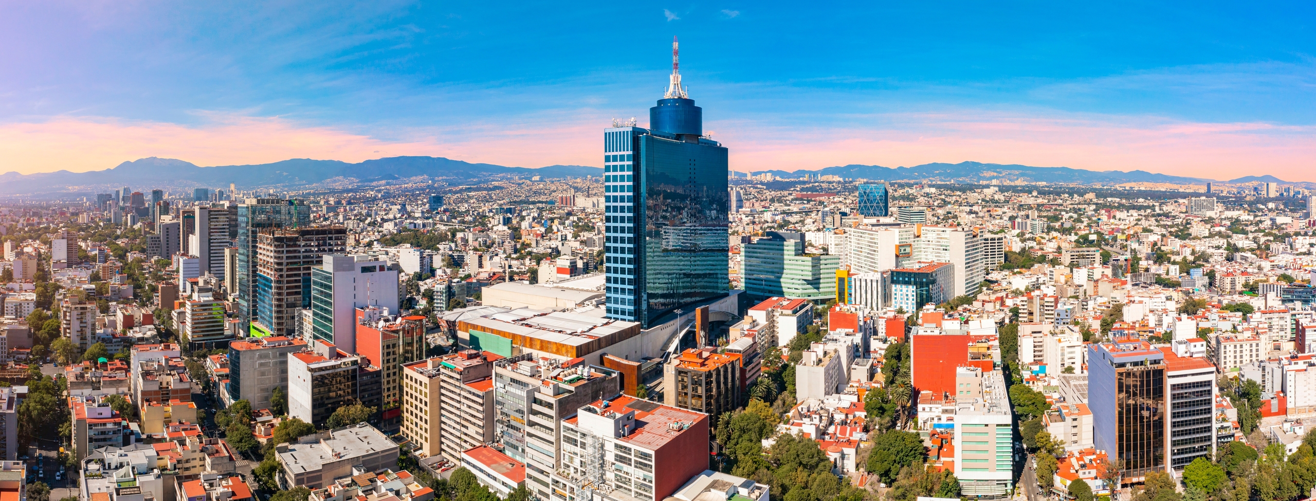 aerial world trade center in mexico city