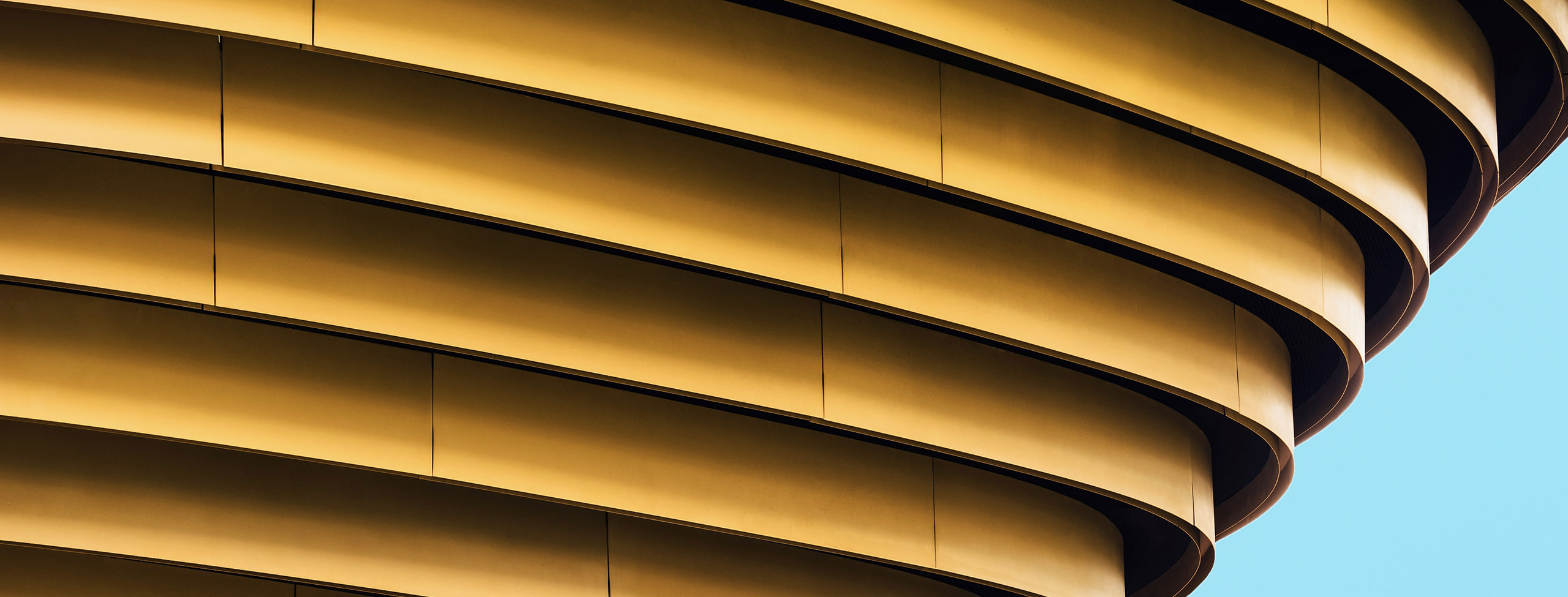 architecture details of a curved facade