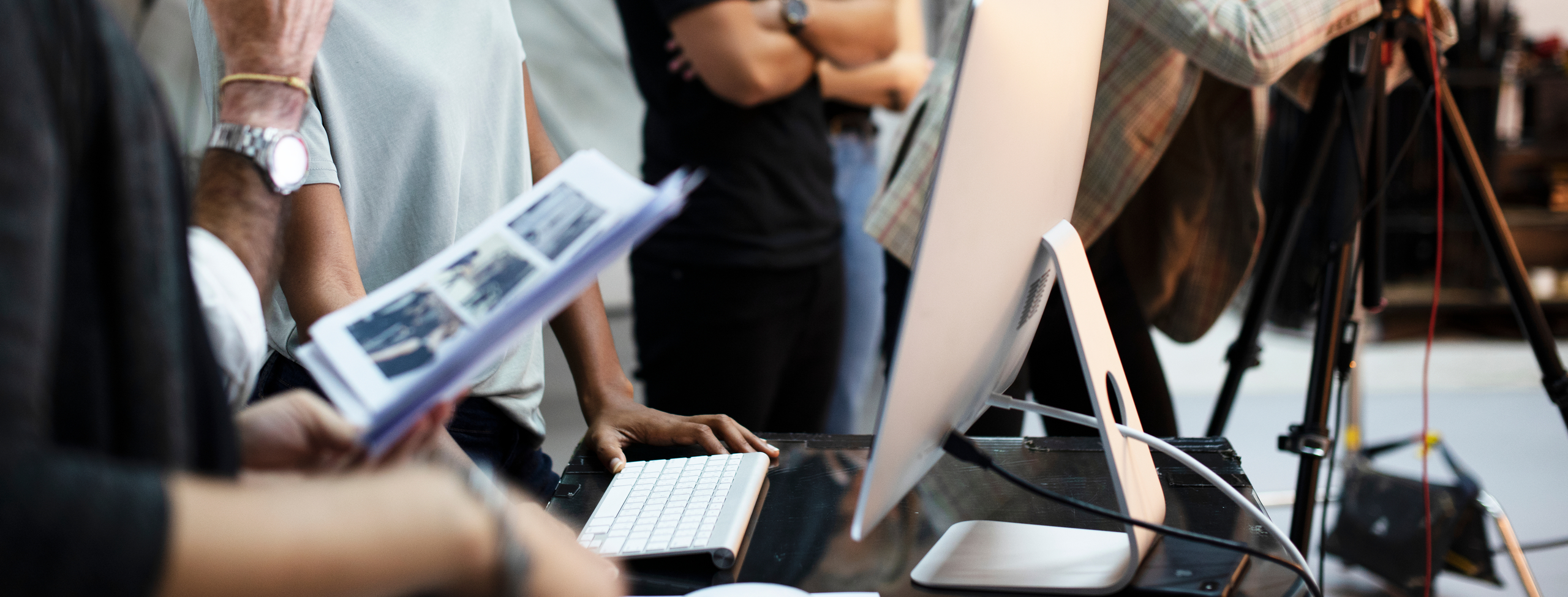 Art director reviewing photos