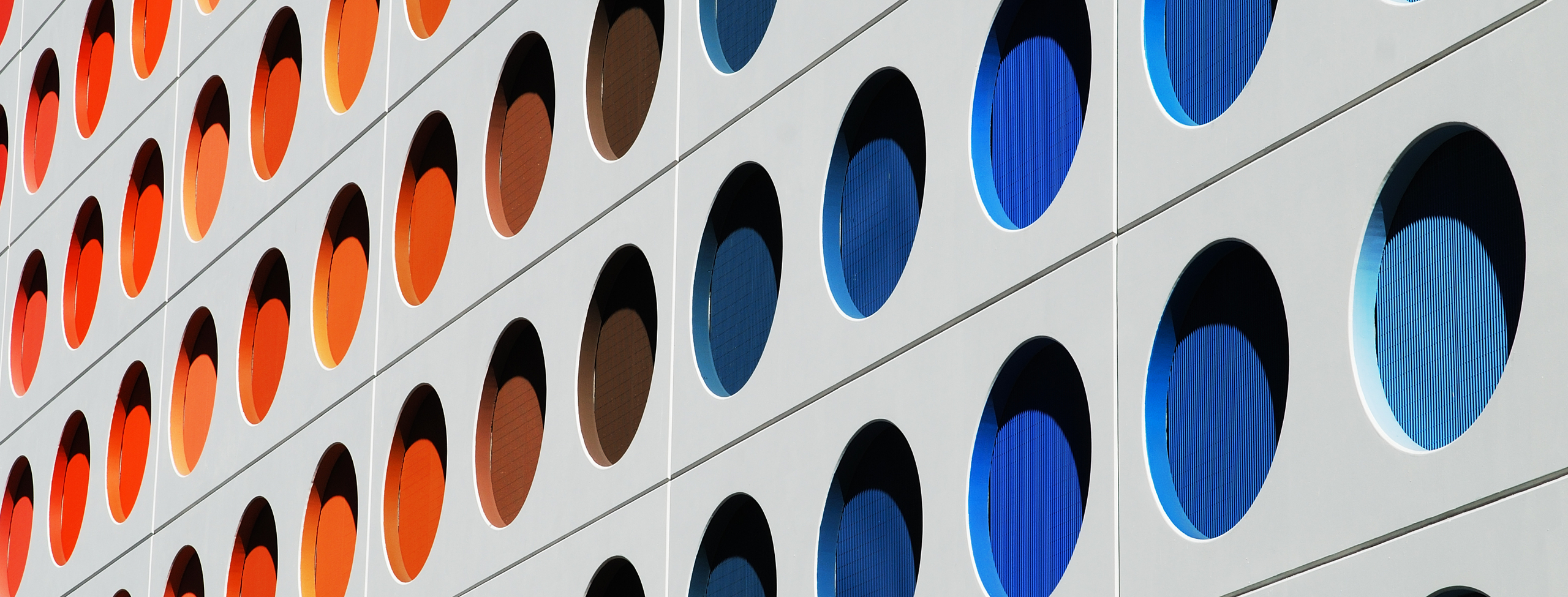 Colorful circles on building