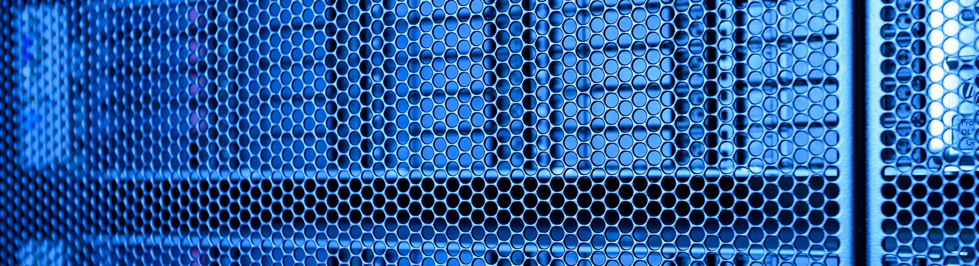 Computer server with blue coloring