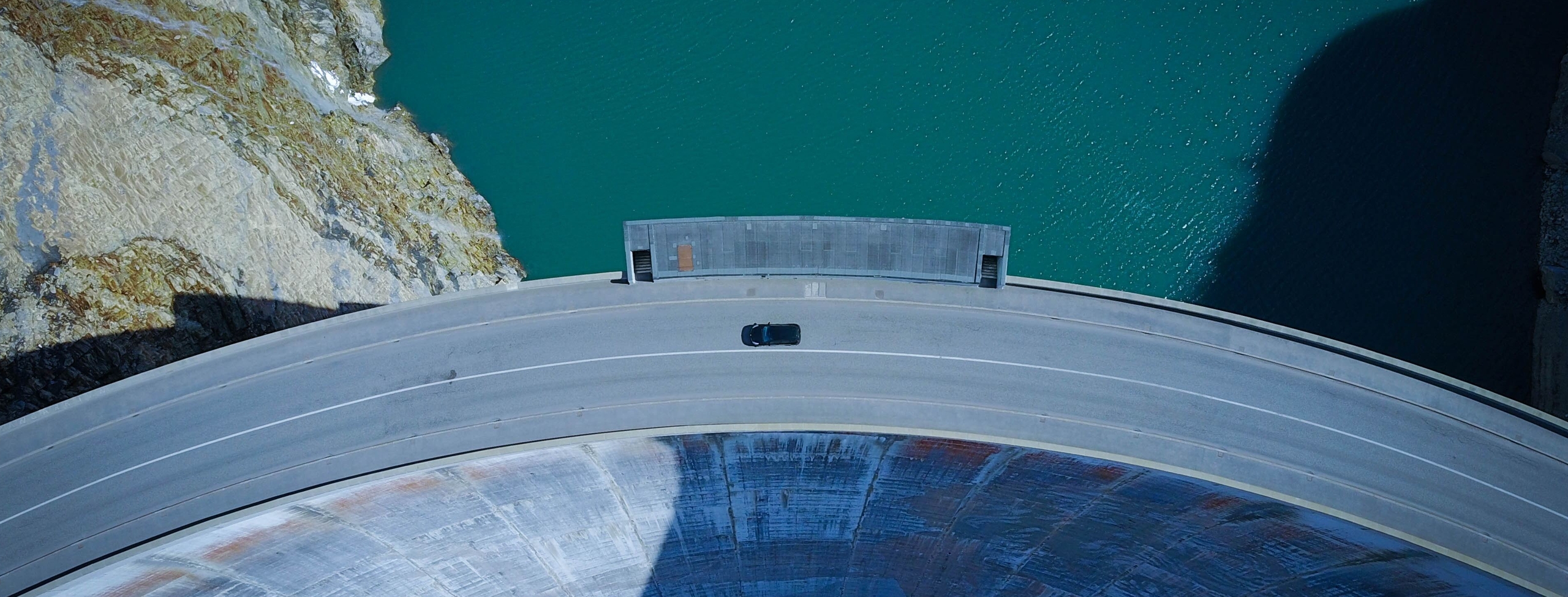 curved road dam