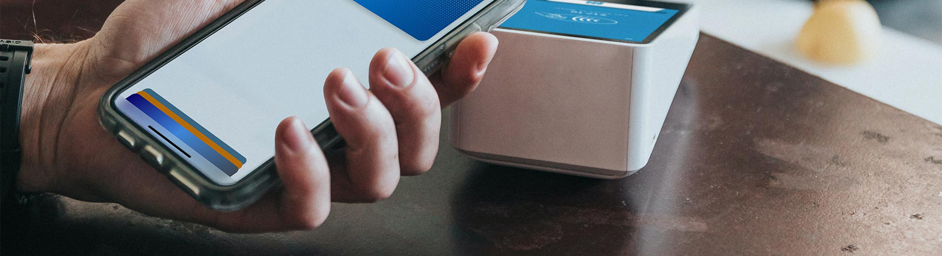 Customer paying with cellphone