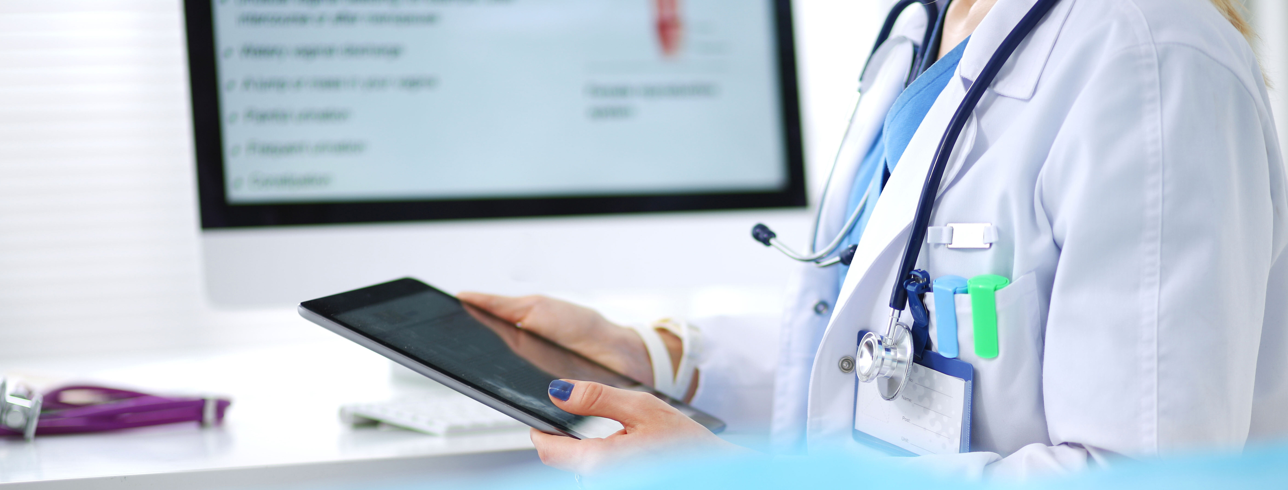 doctor holding tablet, digital health