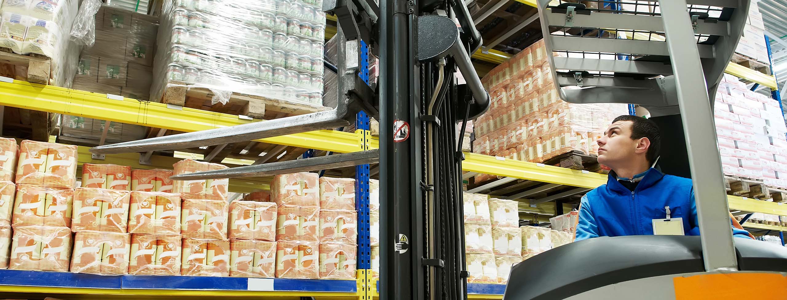 forklift in warehouse